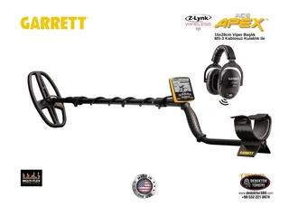 Garrett ACE Apex Dedektör (6''X11'' DD Multi-Flex™ VİPER Başlık ve MS-3 Kablosuz Kulaklık İle)