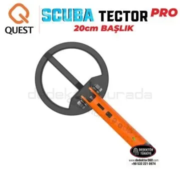 QUEST Quest Metal Detectors Scuba Tector PRO Su Altı Dedektörü&Sahil Arama Dedektörü - 20 cm Başlıklı